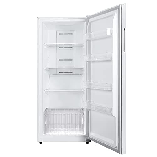 Hamilton Beach 17 cu ft Upright CONVERTIBLE Fridge/Freezer-Frost Free-Reversible Door-Removable Glass Shelves-LED Interior Light- Electronic Temperature Control, Energy Efficient, White, 17 cu. ft. 7