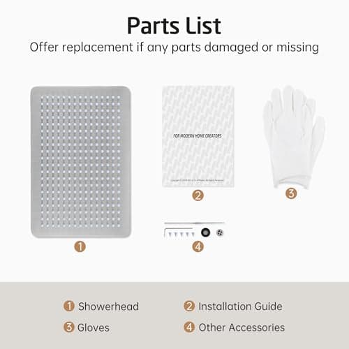 12-Inch Rectangle Rain Shower Head, KES Ultra-Thin High Pressure Rainfall Shower Heads, 300 Nozzles for Dense Water Flow, Full Body Waterfall Coverage, Wall or Ceiling Mount, Brushed Steel, J215F18-BS 9