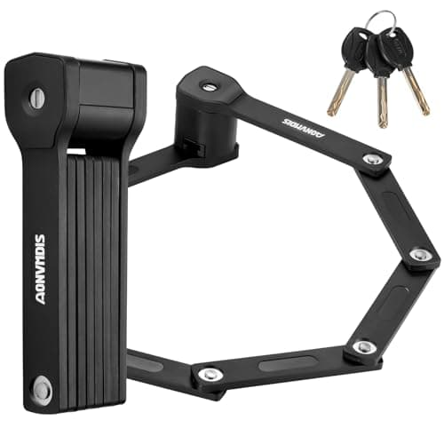 Aonvmdis Folding Bike Lock Bicycle Scooter Folding Locks with 3Keys Heavy Duty Bike Lock with Easy Mounting Bracket Alloy Steel Foldable Lock