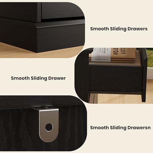 GarveeHome Black 8 Drawer Dressers for Bedroom, Chest of Drawers with Deep Drawers, Large Double Dresser for Closet with Wide Top, Horizontal Wooden Dresser for Living Room, Hallway, Kids Room 7