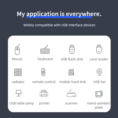 ANYPLUS USB 3.0 Hub, 4 Port USB Hub Splitter,Portable USB Adapter Mini Multiport Expander for Desktop, Laptop, Xbox, Flash Drive, HDD, Console, Printer, PC, Keyboards, HP, Dell 7