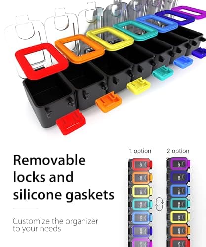 BEXEEN Weekly Medicine Pill Organizer Waterproof 7 Day Large Pill Box Daily Pill Case Cute Vitamin Organizer Portable Pill Container Travel Pills Holder XL Supplement Medication Dispenser One a Day 8