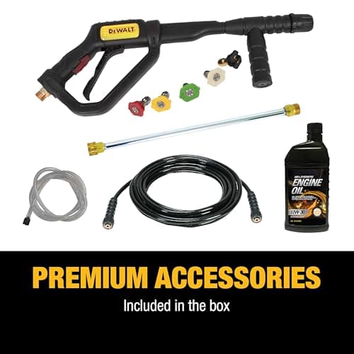 DeWalt DXPW3400PRNB-S PressuReady 3400 PSI Gas Pressure Washer with Quick Start Technology, 2.5 GPM Axial Cam Pump, 208cc Engine, Cold Water, Includes 25-Ft Hose, Nozzles, Spray Gun & Wand, 49-State 5