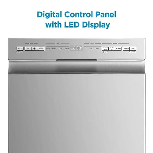 Midea MDF18A1AST Built-in Dishwasher with 8 Place Settings, 6 Washing Programs, Stainless Steel Tub, Heated Dry, Energy Star 5