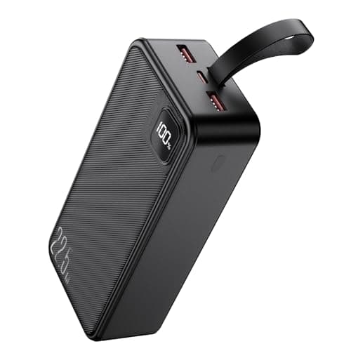 SRNPMIU Portable Charger Power Bank 50000mAh 22.5W Fast Charging Battery Pack with 3 Outputs & USB C Input for Samsung Galaxy S24/S23 Digital Display Power Bank for iPhone 16/15/14 iPad Android Black
