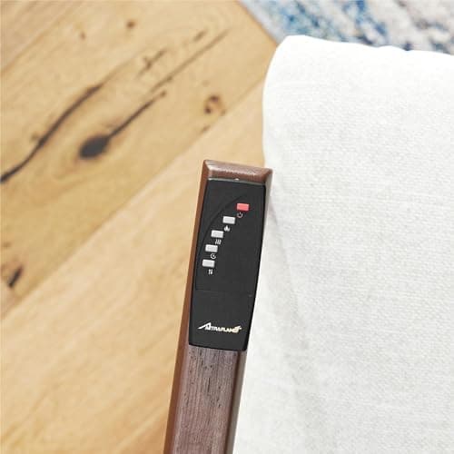 Ameriwood Home Mateo 53.5 Inch Electric Fireplace with Mantel, Replaceable Fireplace Insert Heater, Remote Control, Timer, Realistic Log and Flame Effect, for The Living Room or Bedroom, Ivory Oak 9