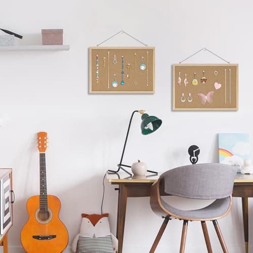 DAHAPYBOO Cork Board Bulletin Board,17"X 12" Cork Board for Office with Pin Oak Wood Boards,Hanging Corkboards for Office Home School Message Board or Vision Board Decoration. 8