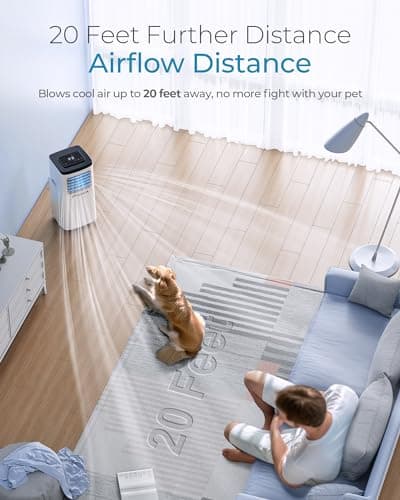 FIOGOHUMI 10000BTU Portable Air Conditioners - Portable AC Unit with Built-in Dehumidifier Fan Mode for Room up to 450 sq.ft. - Room Air Conditioner with 24H Timer & Remote Control Window Mount Kit 6