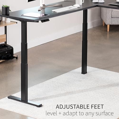 VIVO Electric Triple Motor Height Adjustable 3 Leg Corner Desk Frame, up to 300lbs, Sit Stand Ergonomic L Shaped Frame Only, Black, DESK-V130EB 9