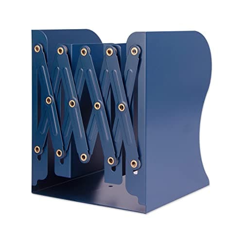 Aobopar Metal Bookends - Heavy Duty Book Holders for Shelves, Suitable for Office, Home and School Use (Dark Blue)