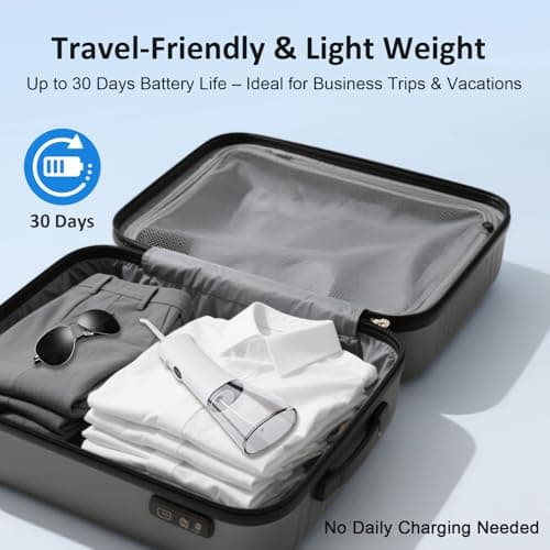 Water Dental Flosser for Teeth – 300ML Cordless Oral Irrigator with 6 Replaceable Jet Tips, 3 Modes, Portable Rechargeable Electric Flosser for Braces & Sensitive Gums, IPX7 Waterproof for Home&Travel 7