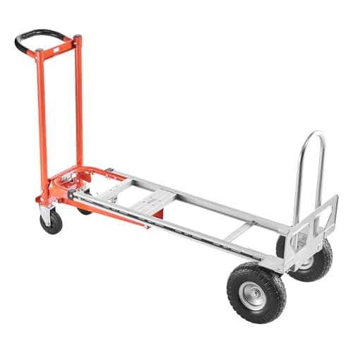 VEVOR 4 in 1 Hand Truck, 1000 lbs Load Capacity for 4-Wheel Mode, Convertible Hand Truck Dolly with Non-Slip Handle & Wheels, Aluminum Alloy Portable Trolley Dolly for Moving Home, Office, Warehouse 9