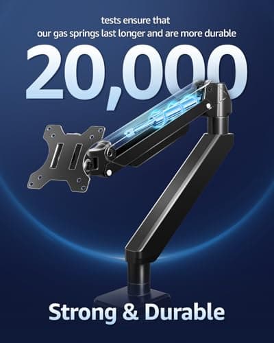 MOUNTUP Heavy Duty Single Monitor Arm for 42 40 39 34 32 27Inch Screens, Monitor Stand for Desk Supports 4.4-33 lbs, Height Adjustable Ultrawide Monitors Mount with C-Clamp & Grommet Base 7