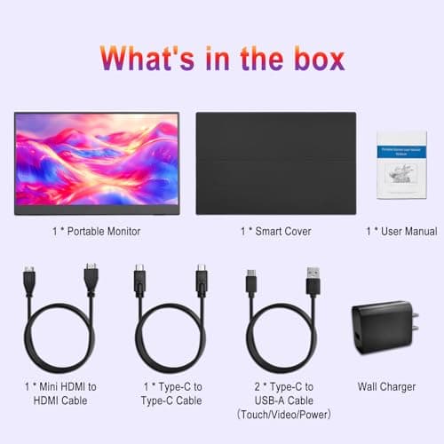 aiuouog 15.6 Portable Monitor,60Hz Travel Monitor for Laptop with Speaker, black 7