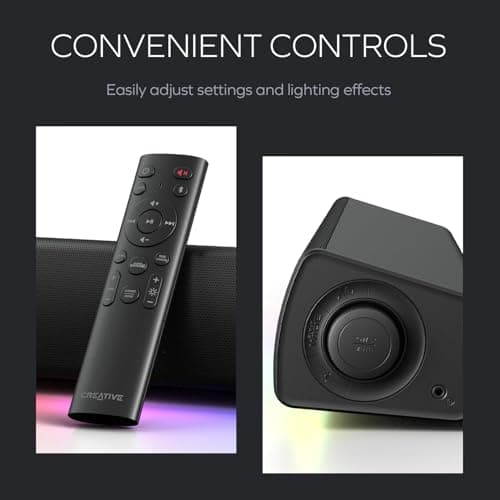 Sound Blaster GS5 RGB Gaming Soundbar with SuperWide Technology, Powered via Adapter, Up to 60W Peak Power, Bluetooth 5.4, Optical-in, Headphone-Out Port, for PC and TV 6