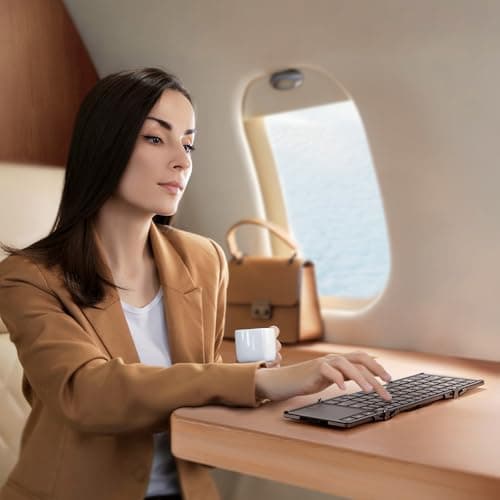 iClever Foldable Keyboard with Touchpad, BK08 Portable Tri-Folding Bluetooth Keyboard for iPad, iPhone, Windows, Mac & Android — Connect Up to 3 Devices 9