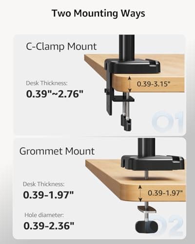 MOUNTUP Triple Monitor Mount, Triple Monitor Desk Mount for Max 27 inch Computer Screens, 3 Monitors Stand for Desk, Monitors Arm with Swivel, Tilt, Rotation, Each Arm Holds 4.4-19.8 lbs 8