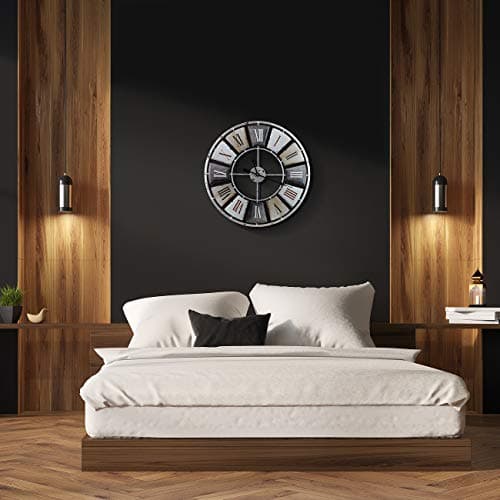 Sorbus Decorative Large 24-Inch Wall Clock for Living Room, Vintage Industrial Modern Rustic Farmhouse Style, Oversized Roman Numeral Clock, Modern Wall Clock, Ideal Room Décor 7