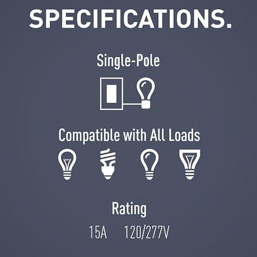 Legrand radiant TM870WCC10 15 Amp Rocker Wall Switch, Single Pole Decorator Light Switches, White (1 Count) 5