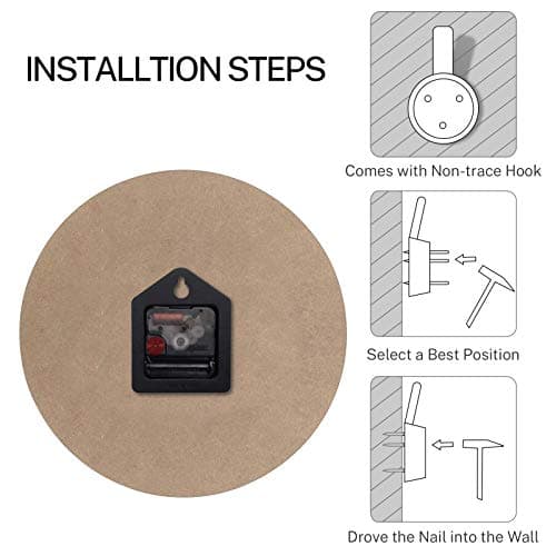 Britimes Round Wall Clock Non-Ticking Silent Battery Operated Clock 10 Inch, Sea Beach Blue Sky Sand Home Decor for Living Room, Kitchen, Bedroom, and Office 6