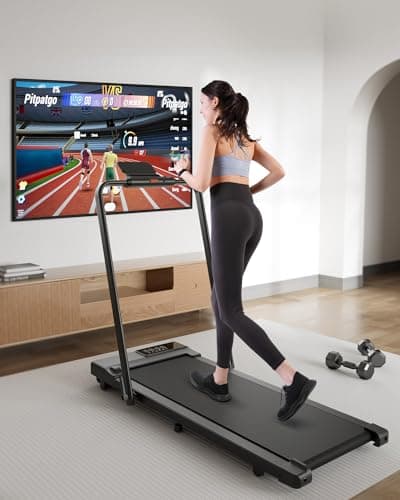 Superun Walking Pad Treadmill with Incline and Handle Bar, 3.0 HP Foldable Treadmills 300LBS Capacity Folding Walking Pad 3 in 1 Under Desk Treadmill Remote Control with APP 8