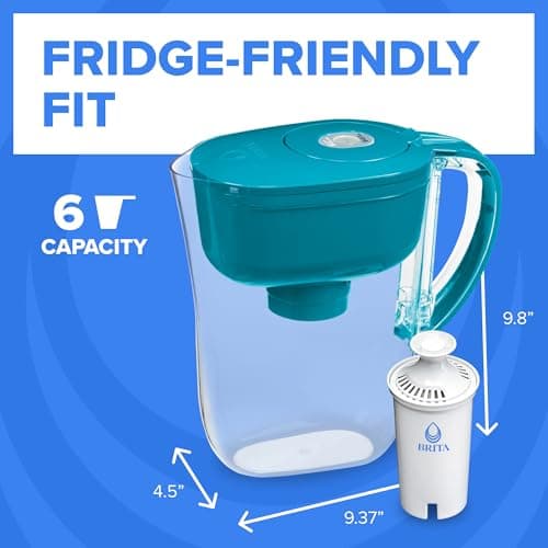 Brita Metro Water Filter Pitcher with SmartLight Change Indicator, BPA-Free, Replaces 1,800 Plastic Water Bottles a Year, Lasts Two Months, Includes 1 Filter, Small - 6-Cup Capacity, Turquoise 7
