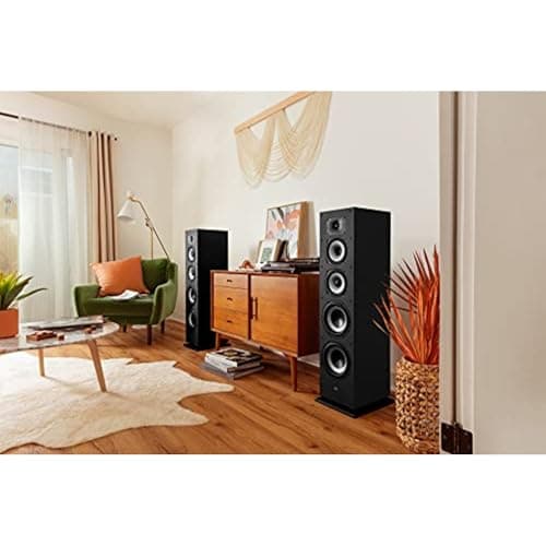 Polk Monitor XT70 Large Tower Speaker, Home Stereo Speakers, Hi-Res Audio, Dolby Atmos & DTS:X Compatible, 1" Tweeter, (2) 6.5" Balanced Woofers, (2) 8" Passive Radiators (Single, Midnight Black) 7