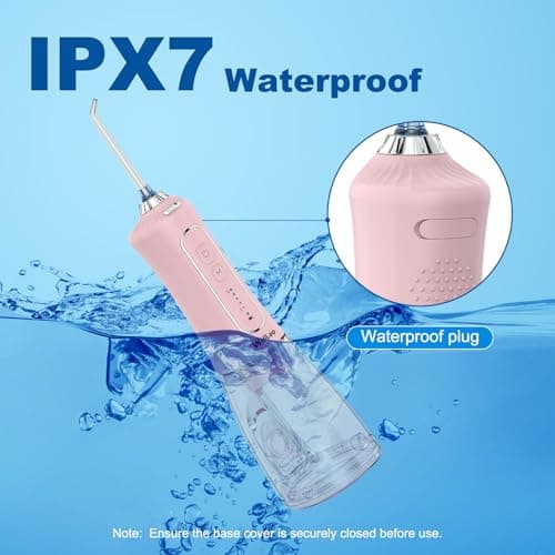 WellLeo Water Flossers for Teeth, 300ML Cordless Oral Irrigator Rechargeable Dental Flosser Picks with 5 Modes 5 Jet Tips,IPX7 Waterproof Teeth Cleaner for Braces Gum Care, Home Travel Use 6