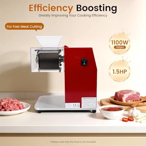 JINHZIXIU Commercial Meat Slicer 1100W Meat Cutter Machine for Home 3.5mm Blade Electric Meat Cutter Automatic Shredding Machine for Boneless Fresh Meat 7