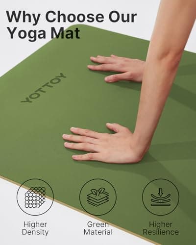 YOTTOY Yoga Mat,Non-Slip Hot Yoga Mat with Anti-Tear Design and Friendly Natural Rubber Mat with Strap and Bag (Green) 7
