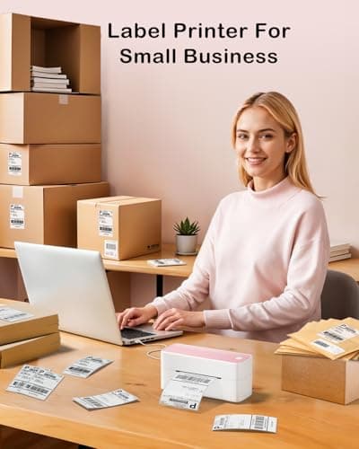 ASprink Shipping Label Printer - Bluetooth Thermal Label Printer for Shipping Packages, Small Business, Barcode Labels, Customer Stickers Compatible with for Amazon, Ebay, Shopify, USPS, UPS, FedEx 6