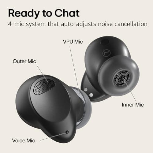 LG Tone Free T80 Dolby Atmos True Wireless Earbuds with Adaptive Noise Cancelling, IPX4 Water Resistant, Up to 36 Hours of Battery Life, Black 5
