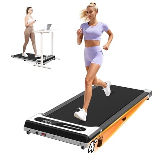 Yagud Under Desk Treadmill, Walking Pad for Home and Office, 2.5 HP Portable Walking Jogging Running Machine with Remote Control and LED Display, Silver