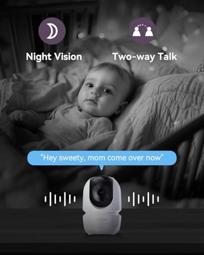 Comfyer 7" HD Split-Screen Baby Monitor with 2 1080P Cameras, 48 Hrs 6000mAh Battery Runs 2 Days in VOX Mode, No WiFi Monitor with a Flexible Bracket, 2 Way Audio, Remote PTZ, Auto Night Vision 7