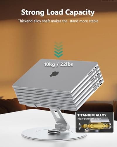 LOXP Laptop Stand with Phone Holder, Adjustable Laptop Stand, Aluminum Computer Mount Holder, Ergonomics Laptop Riser for Desk, Fits MacBook, up to 17.3" All Notebooks Silver 5