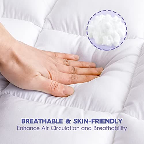 ABENE Queen Size Dual Layer 3 Inch Memory Foam Mattress Topper, 2 Inch Gel Memory Foam Plus 1 Inch Down Alternative Pillowtop Mattress Pad Cover, Thick Soft Bed Topper Support for Back Pain 5