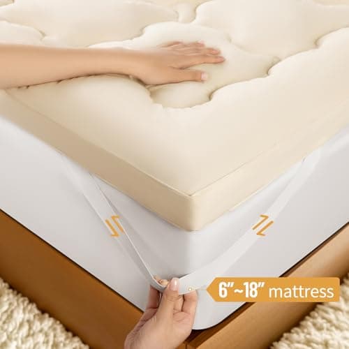 Baauye Luxury 100% Organic Australian Wool Mattress Topper Queen Size-5 (60"x80" Cream) 8