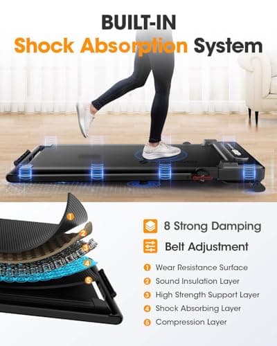 Large Walking Pad with Handle Bar, 17" Widened Running Belt, 15% Incline Treadmill, 4MPH/7.6MPH, 3.0 HP Treadmill with 380lbs Capacity, Remote and App Control 7
