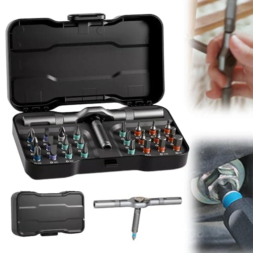 24 in 1 Magnetic Screwdriver Set, Ratchet Screwdriver Set, Multi Bit Magnetic Drive Sets with Detachable Ratchet Handle, Precision Screwdriver Sets for Furniture, Computer, Bicycle Repair (1 Set)