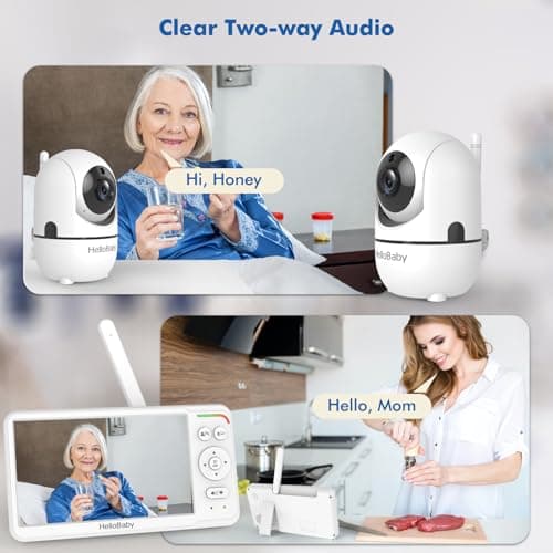 HelloBaby Baby Monitor 6" World First IPS Screen 30H Battery, Secure No WiFi, Pan Tilt Video Camera with Night Vision, VOX, 2-Way Talk, 1000ft, Portable Video Audio Monitor Ideal for Mom, Elderly, Pet 8