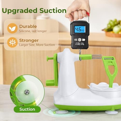 Apple Peeler for Apple Sauce and Pie, 8-Wedge Apple Slicer Corer with Stainless Steel Blades, Upgraded Strong Suction Base, Includes 2 Replacement Blades 5