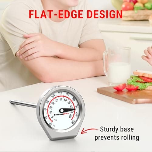 ThermoPro Dial Instant Read Meat Thermometer for Cooking, Grill Food Thermometer with Glass Lens, Portable Kitchen Thermometer with 5'' Stainless Steel Probe for Liquid, Steak, Turkey Temp Checking 5