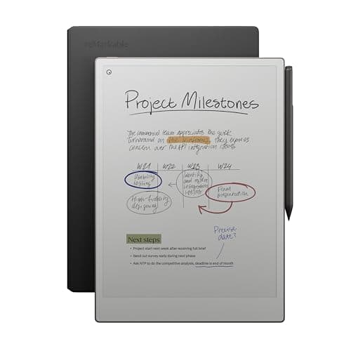 reMarkable Paper Pro Bundle – Premium Leather | Includes 11.8” reMarkable Paper Tablet, Marker Plus Pen with Eraser, and a Book Folio Cover in Black Leather