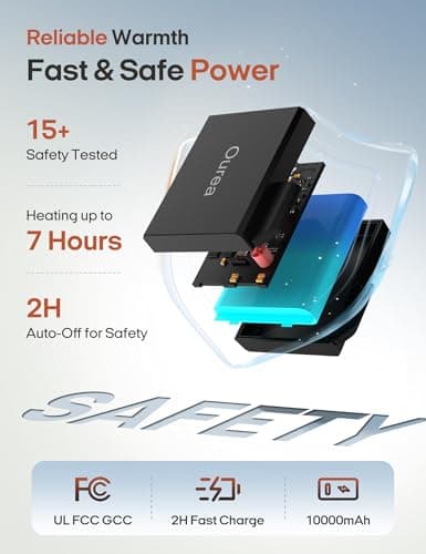 Ourea Cordless Heated Blanket with 10000mAh Power Bank, Portable Rechargeable Sherpa Throw, Low-Voltage Battery Operated Heating Blanket for Indoor & Outdoor Use, Soft Warm Cozy Gift for Women 5