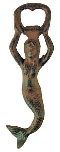 Antique Reproduction Iron Mermaid Bottle Opener Rust