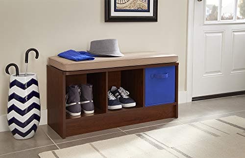 ClosetMaid 1309 3-Cube Storage Bench, Dark Cherry with Tan Cushion 2