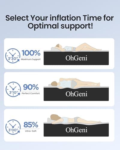 OhGeni King Size Air Mattress, Family Choice Award with Built in Pump, Ideal Alternative to a Bed, 18'' Comfortable Blow Up Colchones Inflables Mattress for Home, Guests, Portable Air Bed, 700 lbs 7