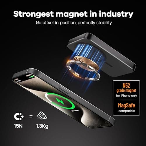 Catmart Magnetic Portable Charger – Industry-First Titanium Power Bank, 10,000mAh Ultra-Slim 0.5-Inch Design, 20W Fast Charging Battery Pack for iPhone 17/16/15/14/13/12/Air Series 8