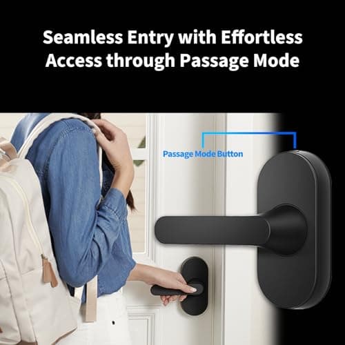 Aqara Smart Lock U300, Fingerprint Keyless Entry Door Lock with Handle, Matter Over Thread with Apple Home Keys, Touchscreen Keypad, Smart Lever Lock Supports Apple Home, Alexa, Google, IFTTT, Black 6