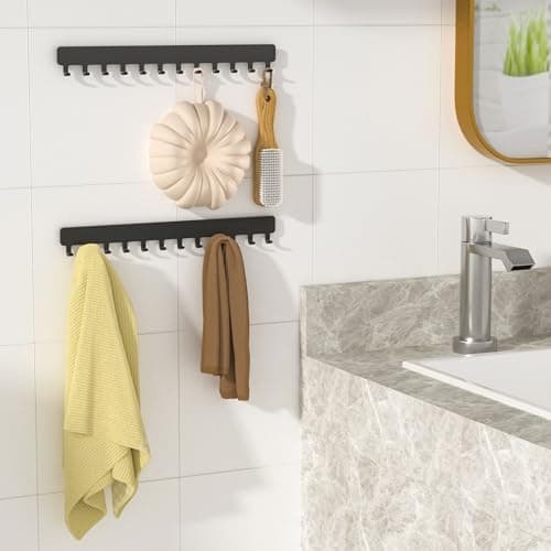 Josmimic Necklace Holder - Hanging Jewelry Organizer, Self-Adhesive, Wall Mount, 2 PCS, Black 6